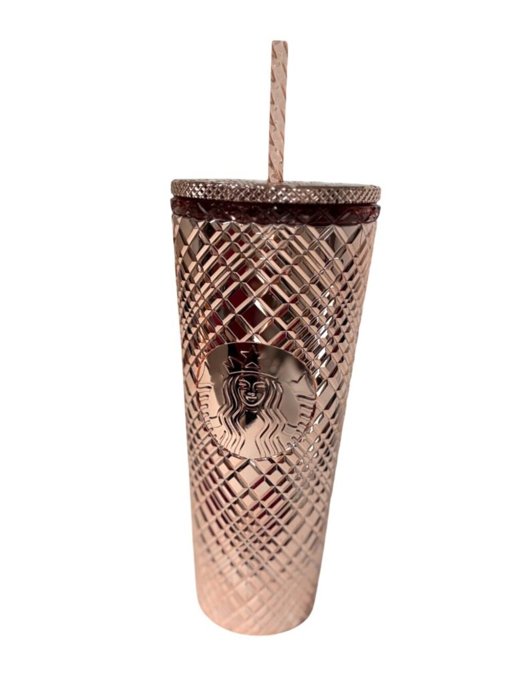 Starbucks Metallic Rose Gold 24 oz Cup Textured Holiday Winter 2023 Tumbler Cup